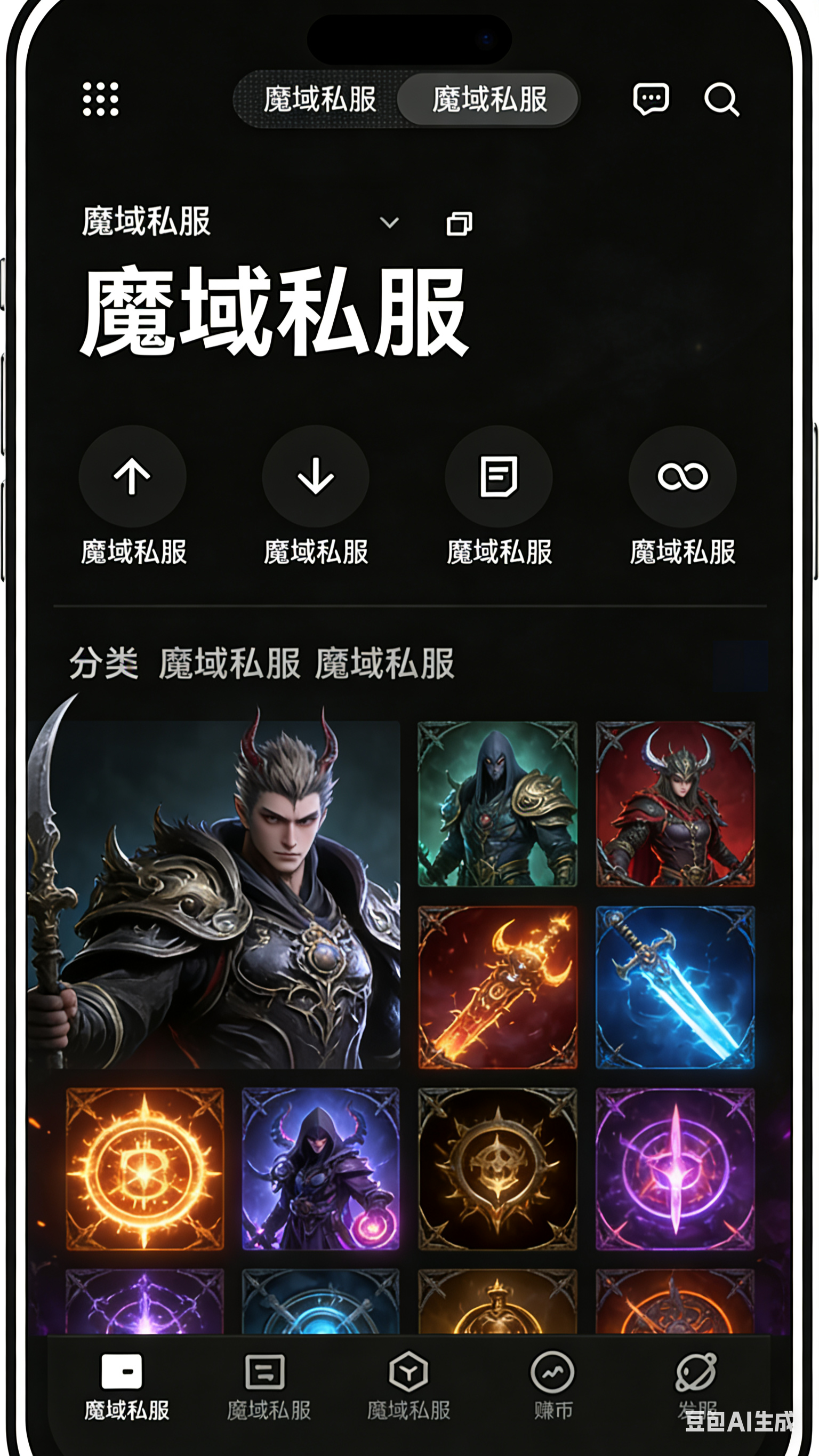 魔域私服移动端游戏界面